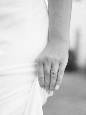 Helzberg Diamonds 14K White Gold 8mm Moissanite Solitaire Engagement Ring